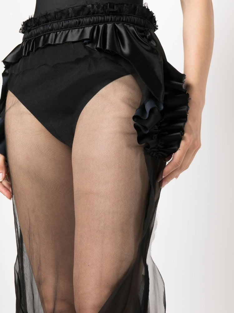 MISON MARGIELA silk chiffon sheer skirt