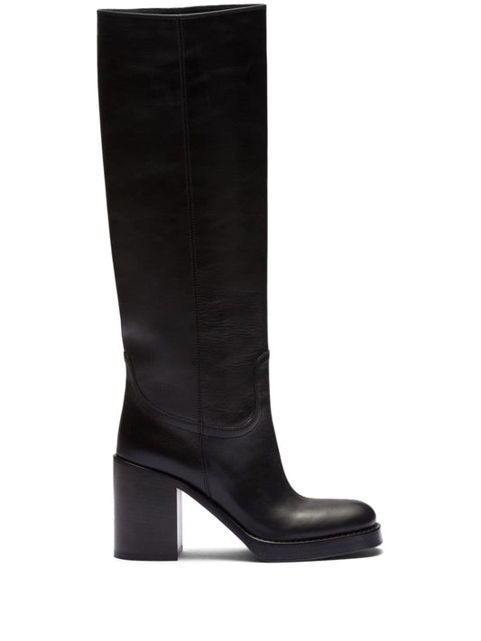 PRADA 90mm knee-high leather boots