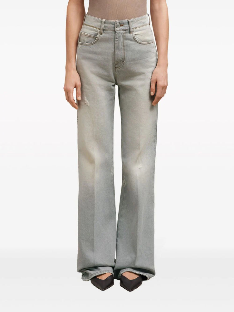 wide-leg organic-cotton jeans
