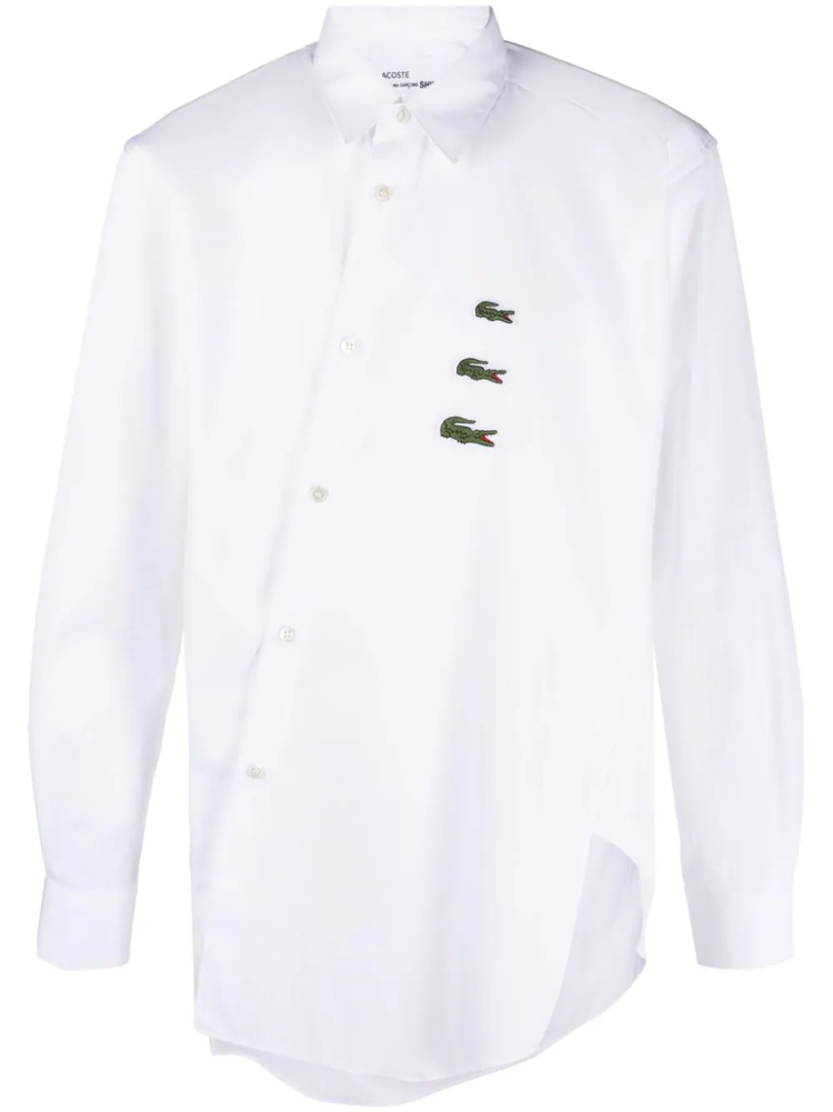 x Lacoste asymmetric cotton shirt