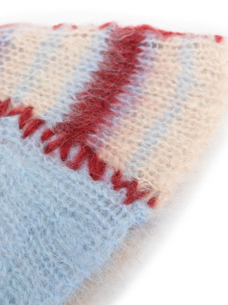 MARNI colour-block wool-mohair blend knit beanie