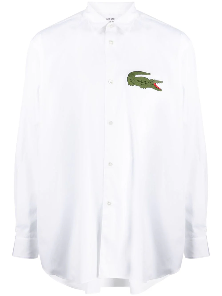 x Lacoste logo-patch cotton shirt