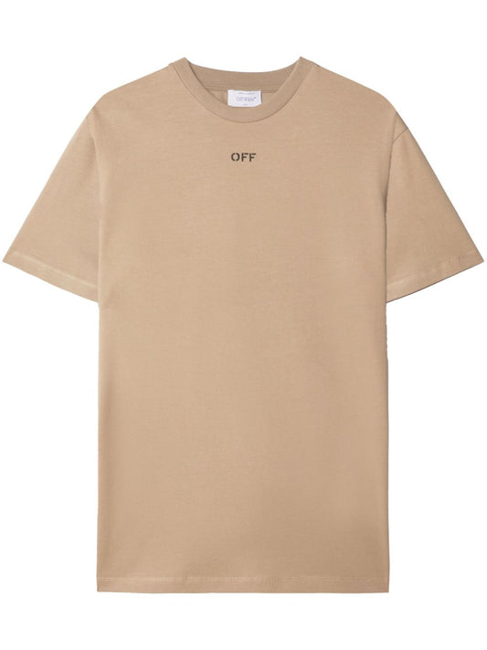 OFF-WHITE logo-embroidered cotton T-shirt