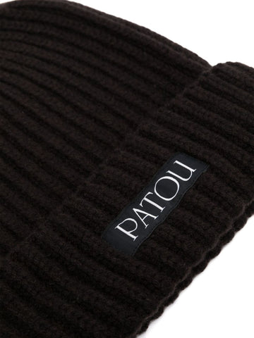 PATOU embroidered-logo beanie hat