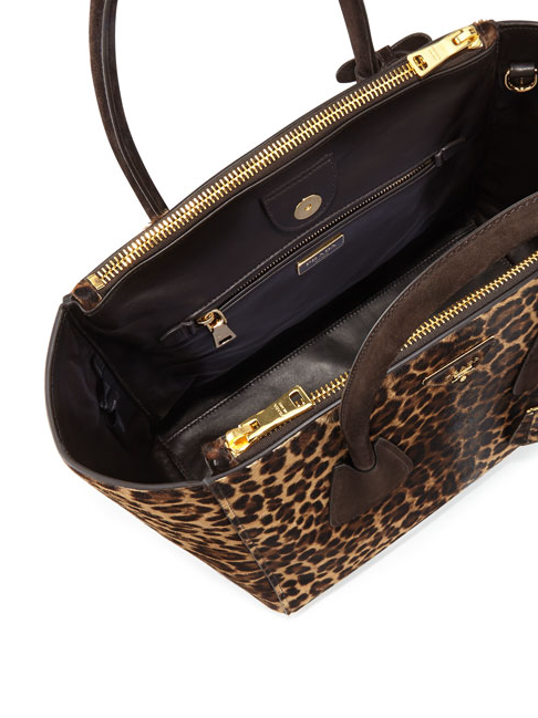 PRADA cavallino twin pocket pocket bag leopard