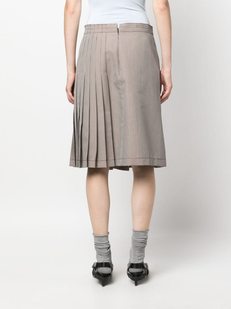 MARNI check-print pleated midi skirt