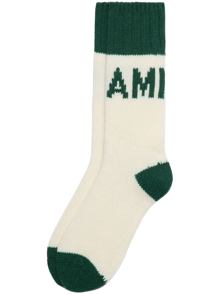 logo-intarsia knitted socks