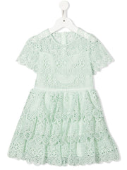 SELF PORTRAIT KIDS lace scallop-edge dress