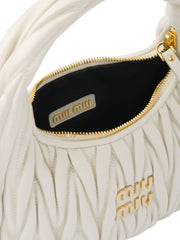 Miu Wander Small Matelasse Shoulder Bag in Blue - Miu Miu