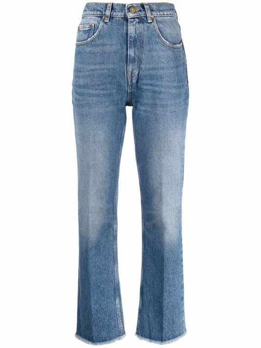 faded cropped jeans