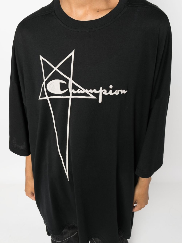RICK OWENS X CHAMPION logo-embroidered cotton T-shirt