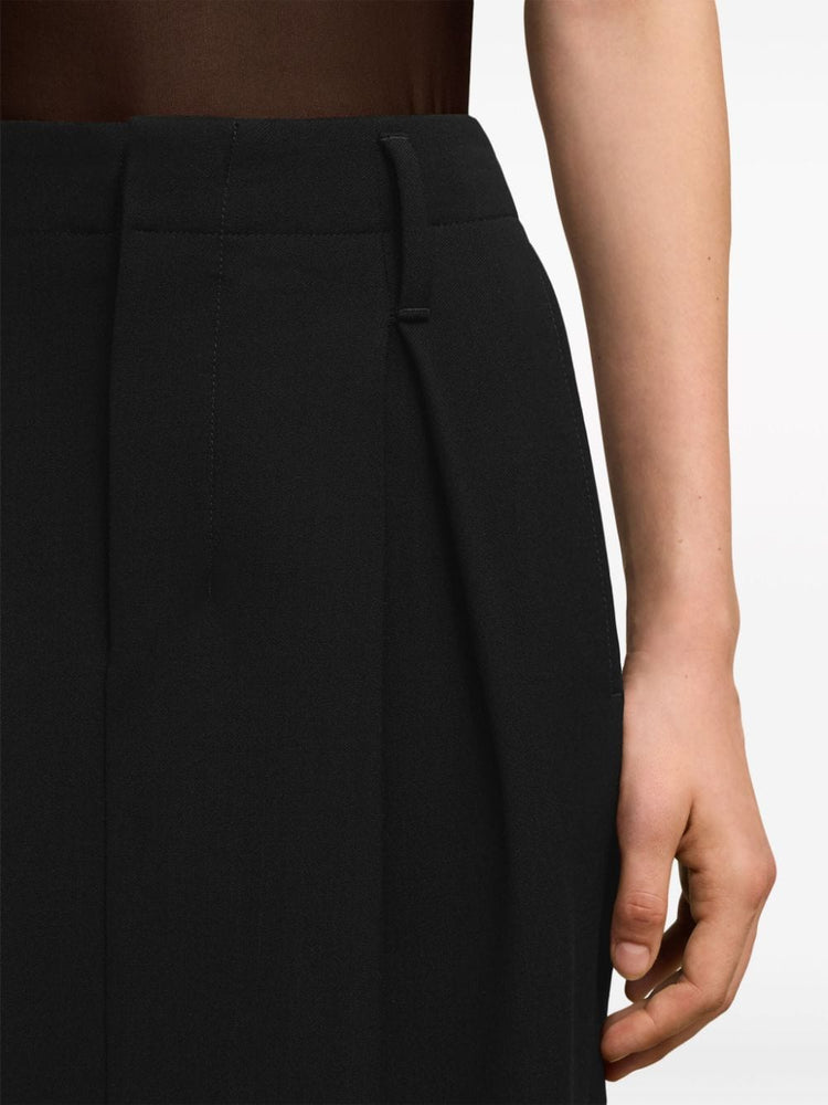 dart-detail high-waist midi skirt