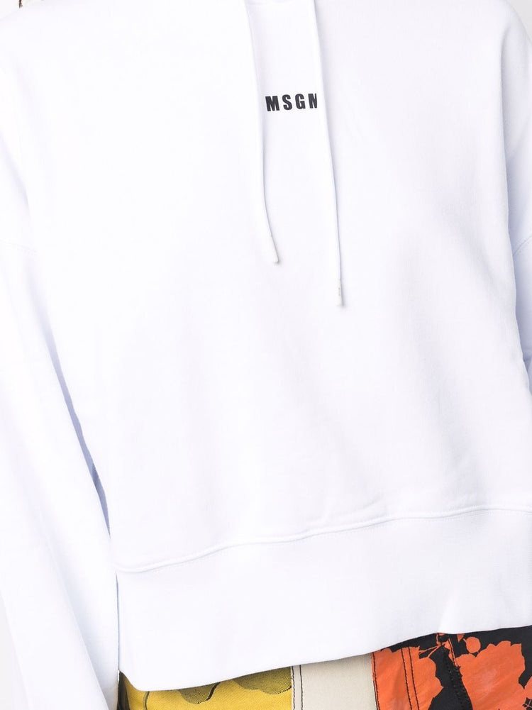MSGM cropped logo hoodie