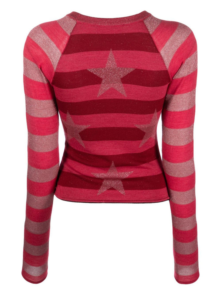 striped wool-blend jumper
