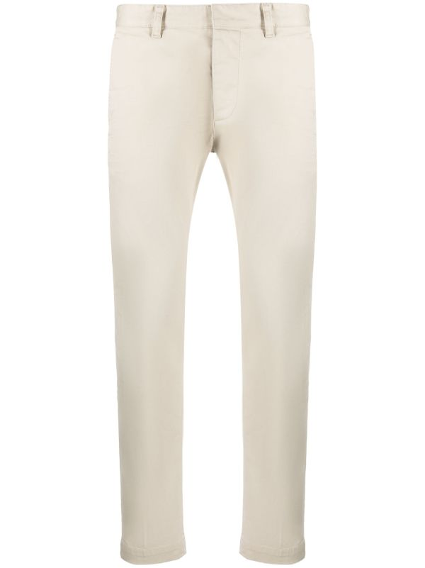 low-rise slim-fit cotton chinos