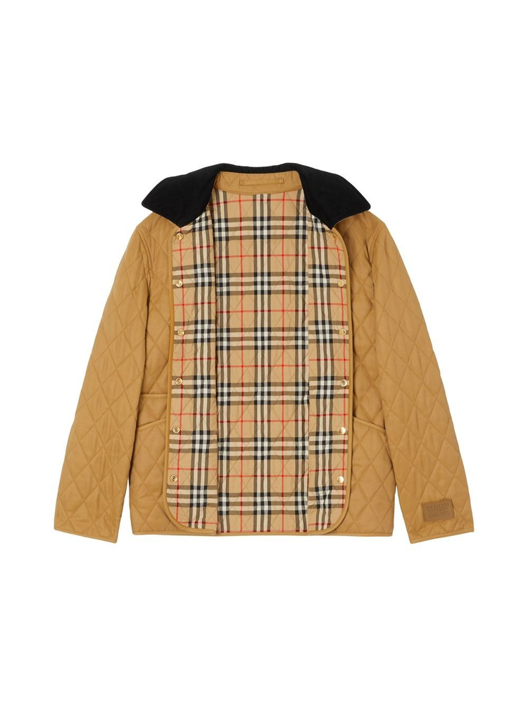 Burberry corduroy-collar diamond-quilted jacket
