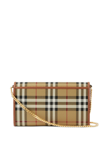 Burberry checked chain-trim wallet