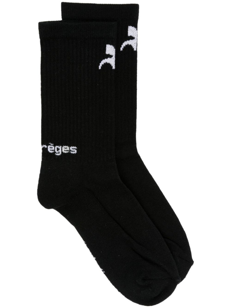 intarsia-knit logo ankle socks