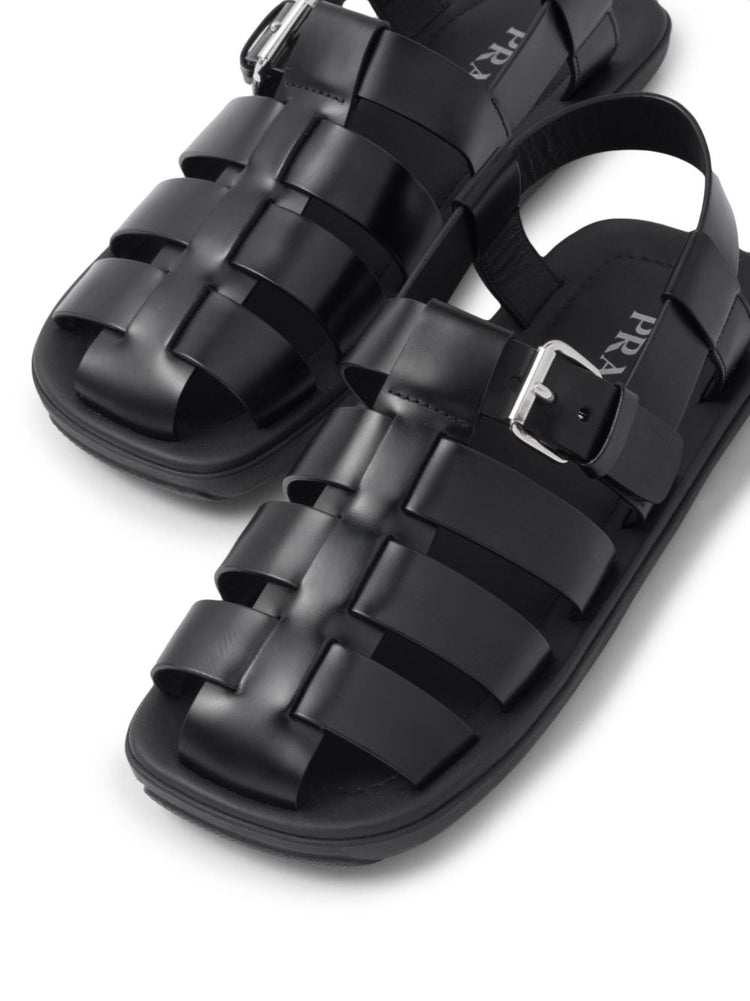 interwoven straps flat sandals