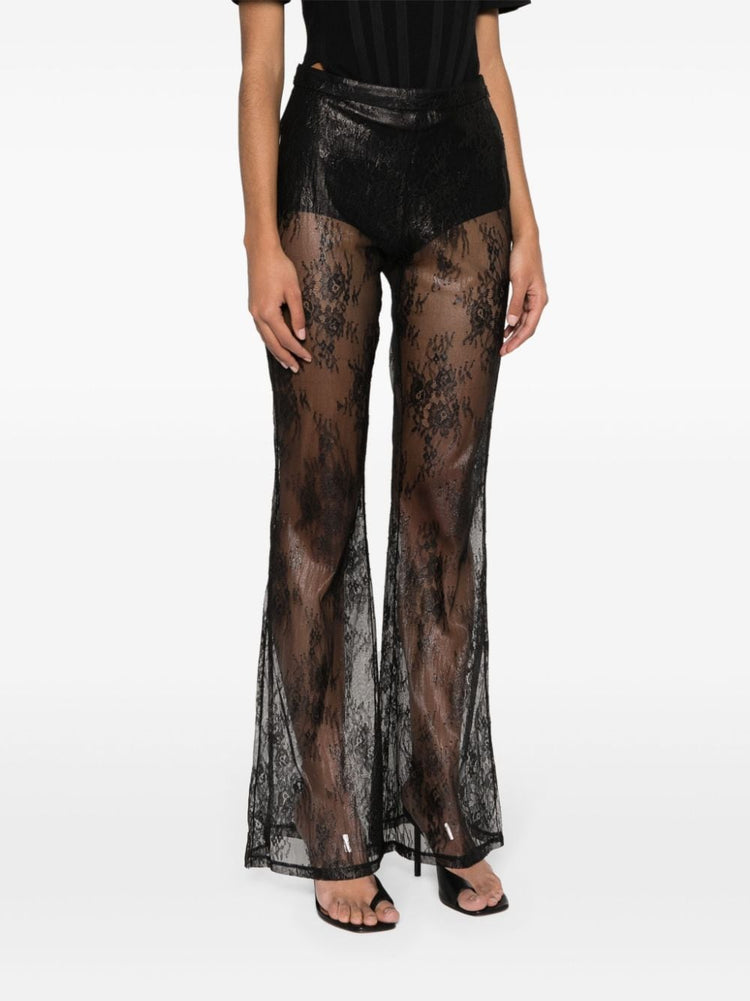 laminated-lace trousers