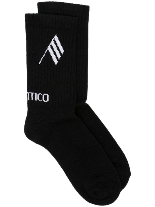 intarsia-knit logo socks
