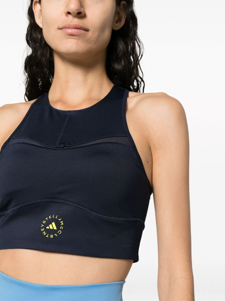 logo-print panelled sports bra