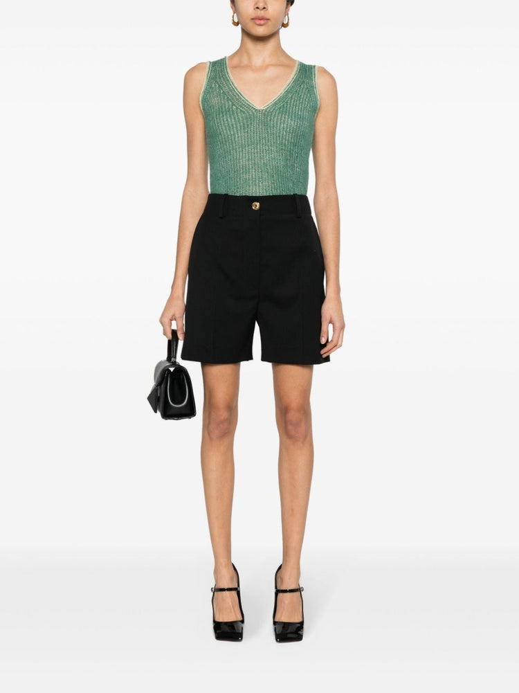 pressed-crease high-waist tailored shorts