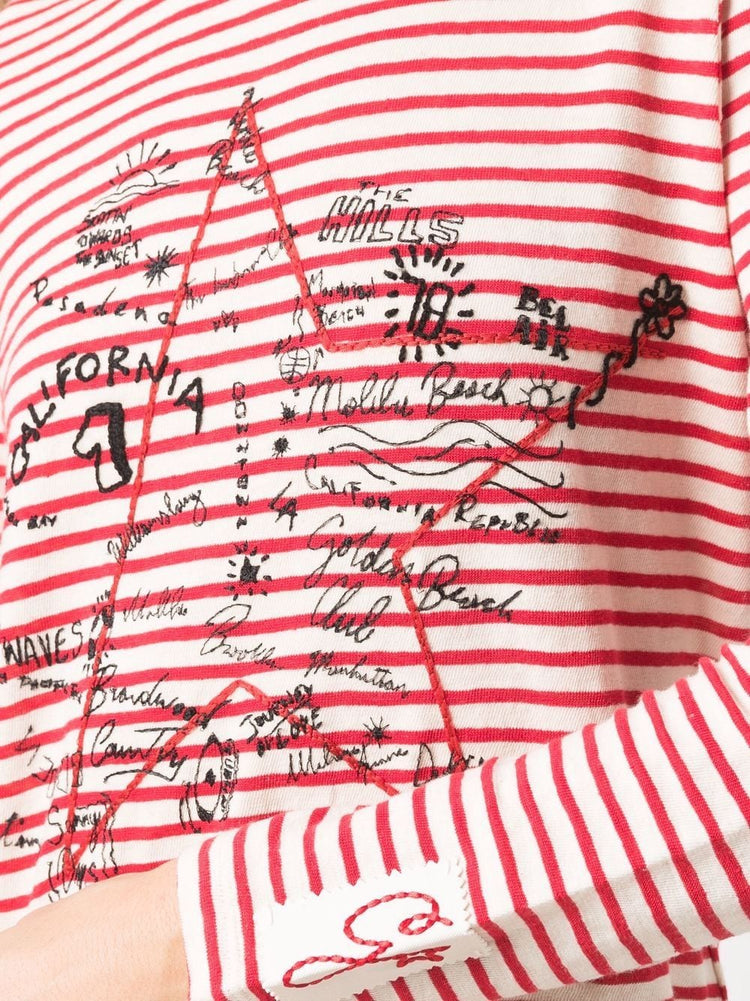 star-print striped long-sleeved T-shirt