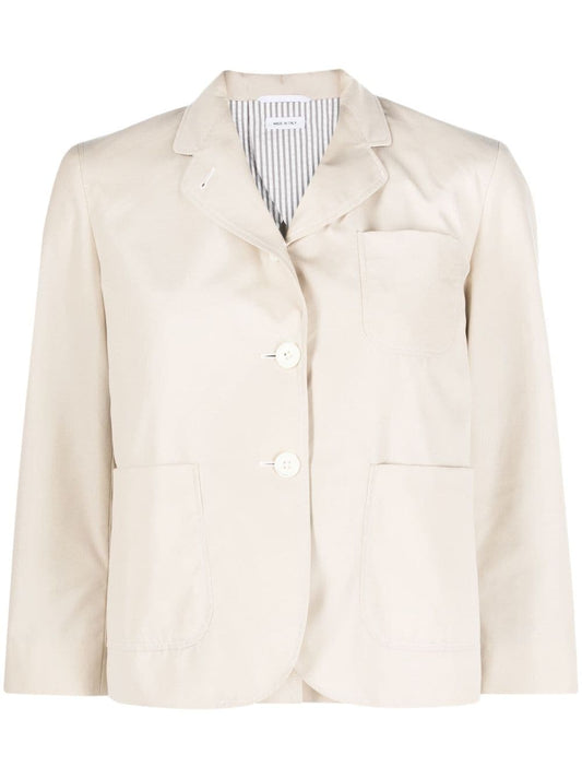 rounded-collar single-breasted blazer