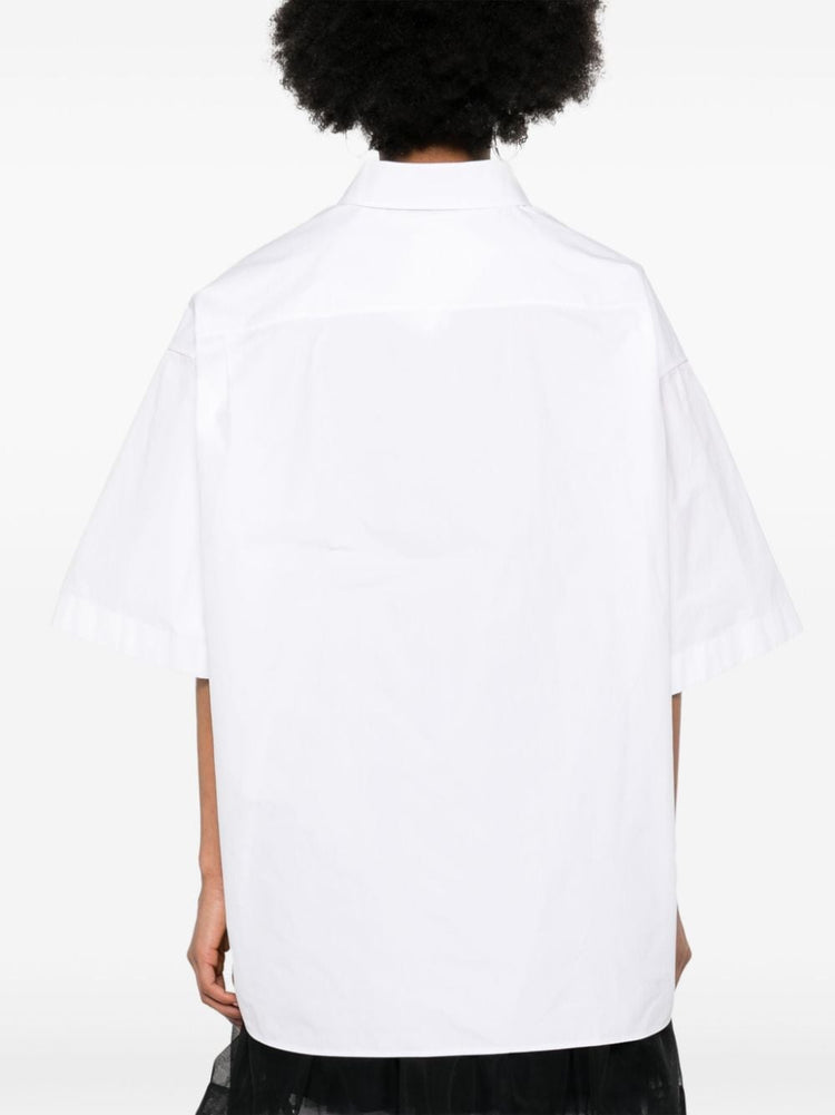 creased poplin fitted shirt