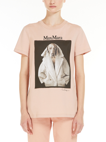 MAX MARA cotton T-shirt with Wegman print