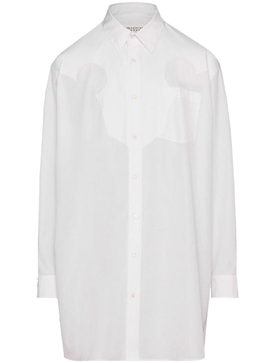 cotton-poplin mini shirtdress
