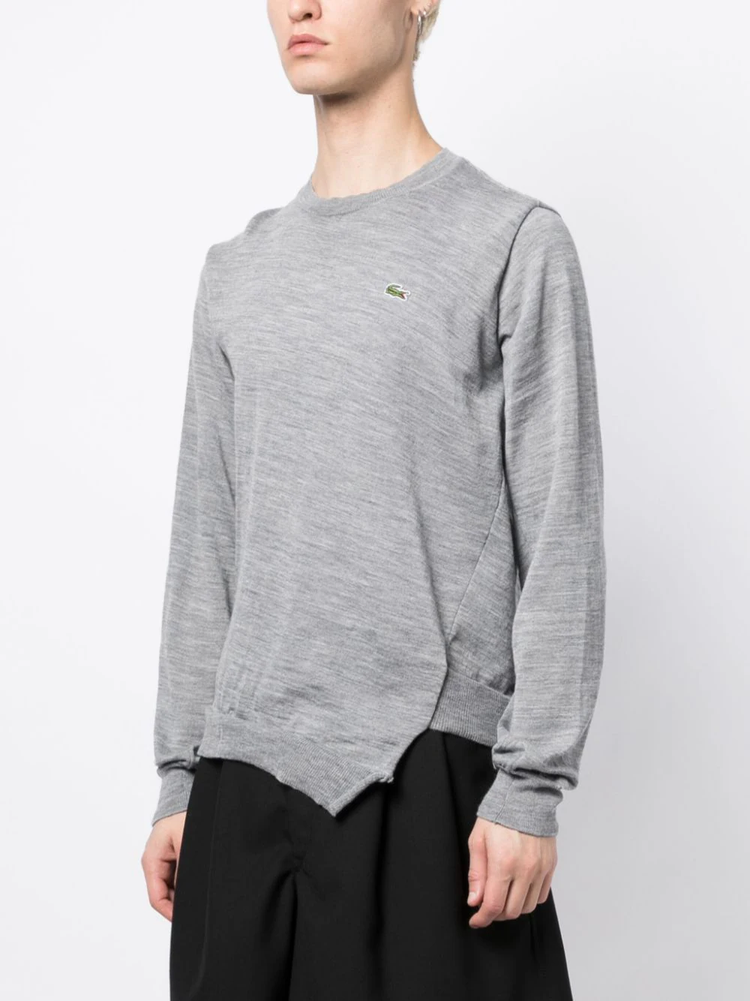 x Lacoste logo-embroidered wool jumper