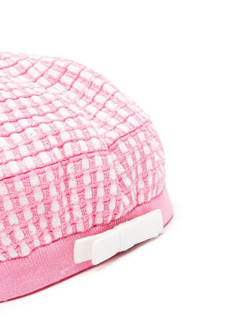 SELF-PORTRAIT KIDS checkered knitted beret