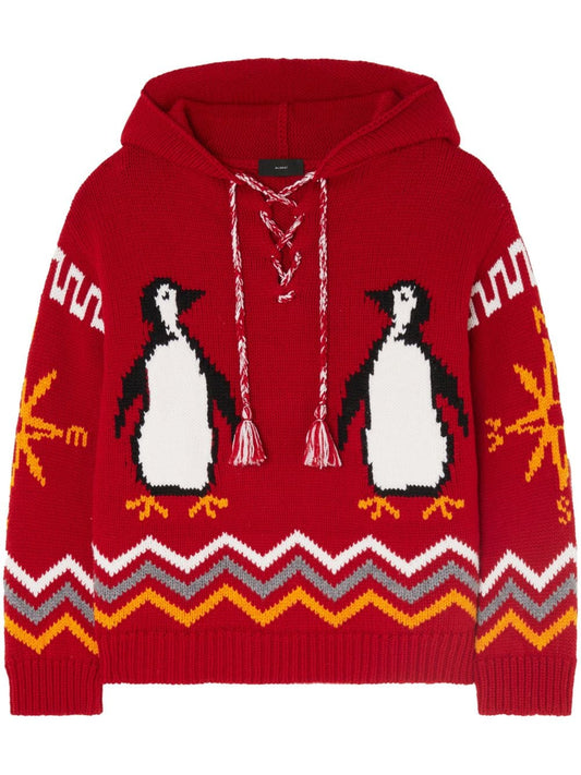 ALANUI For The Love Of Pengui knit hoodie