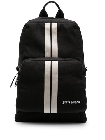 PALM ANGELS logo-embroidered striped backpack
