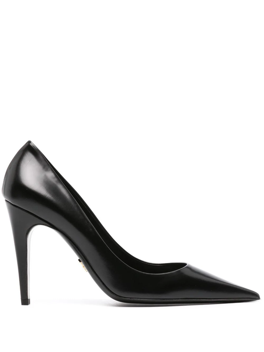 100mm leather pointed pumps