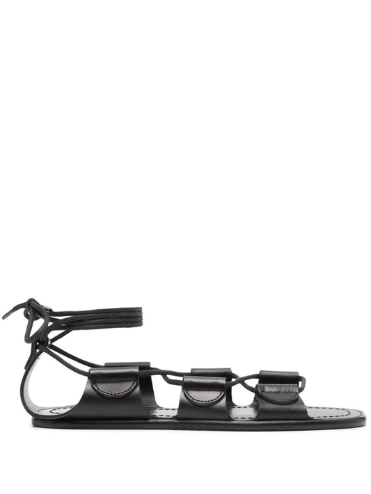 laced leather sandals
