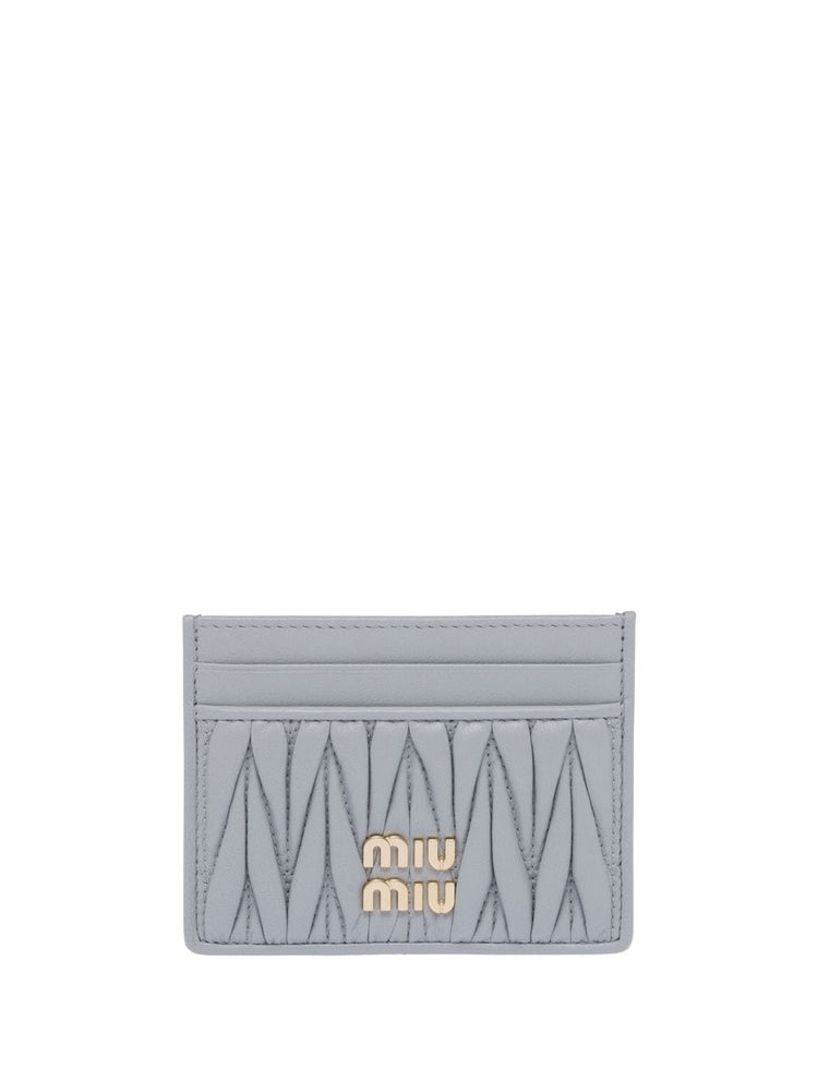 MIU MIU  logo-plaque matelassé cardholder