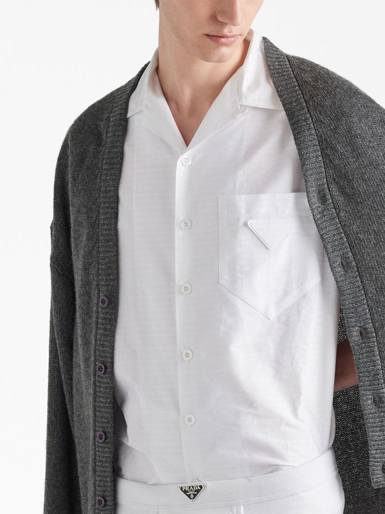 triangle-logo cotton shirt