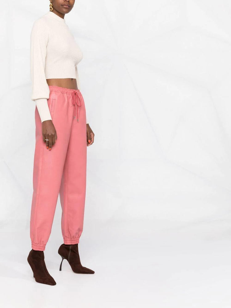 STELLA McCARTNEY faux-leather tapered trousers