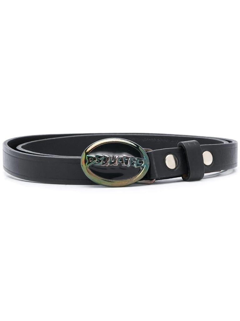 DSQUARED2 logo oval buckle belt