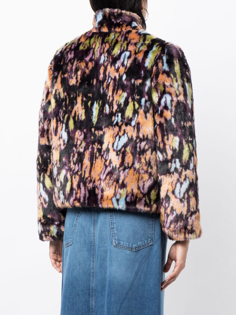 PAUL SMITH abstract-print brushed-effect jacket
