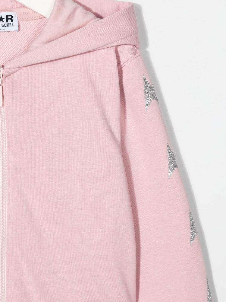 star-print zipped hoodie