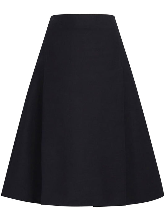 A-line cotton midi skirt