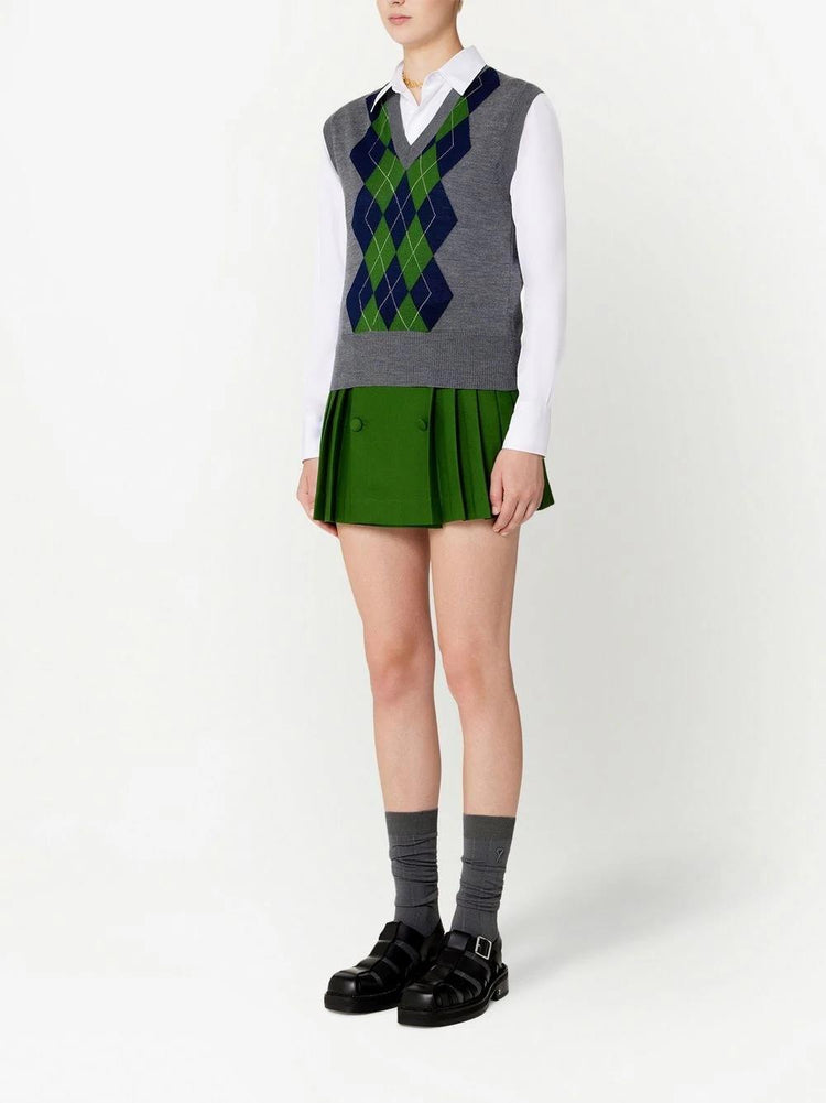 AMI PARIS argyle-pattern knitted vest