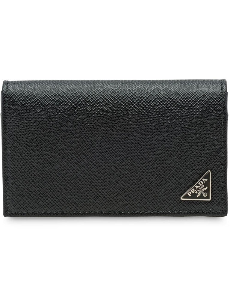 Black Saffiano Leather Badge Holder