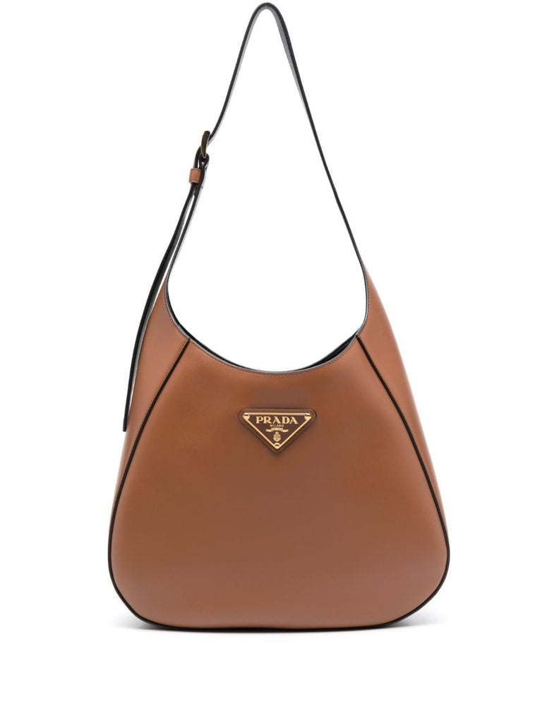 Prada Logo-Plaque Leather Crossbody Bag