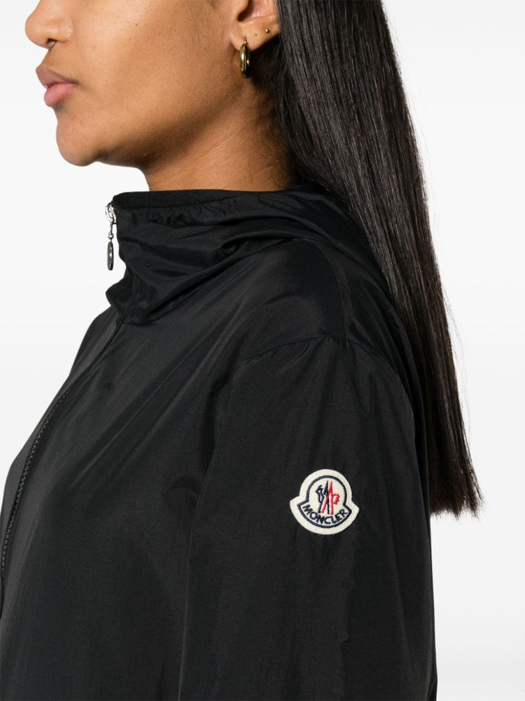 logo-patch hooded windbreaker jacket