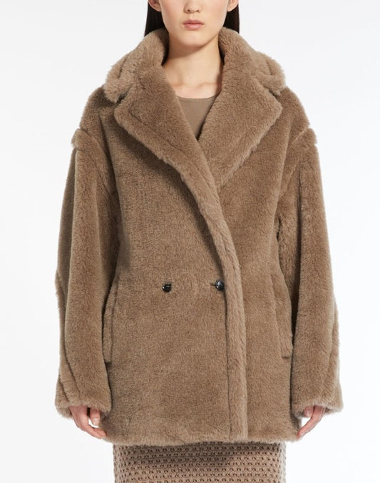 Espero Teddy Bear Icon Coat short in alpaca and wool